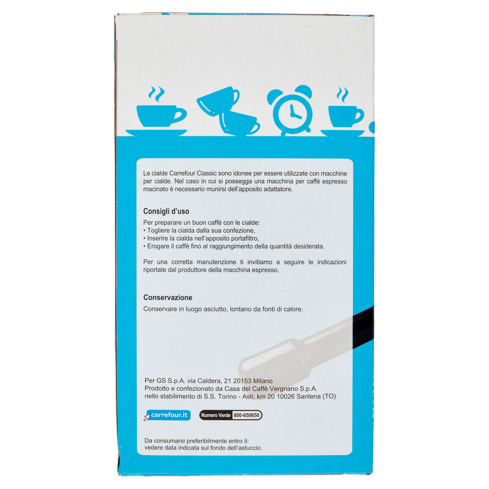 Carrefour Classic Caffè Espresso Decaffeinato in Cialde Cremoso 18 x 6,95 g