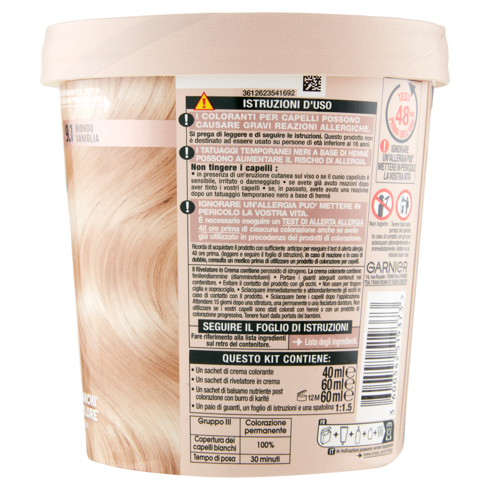 Garnier GOOD 9.1 Biondo Vaniglia, colorazione permanente senza ammoniaca, 90% di origine naturale