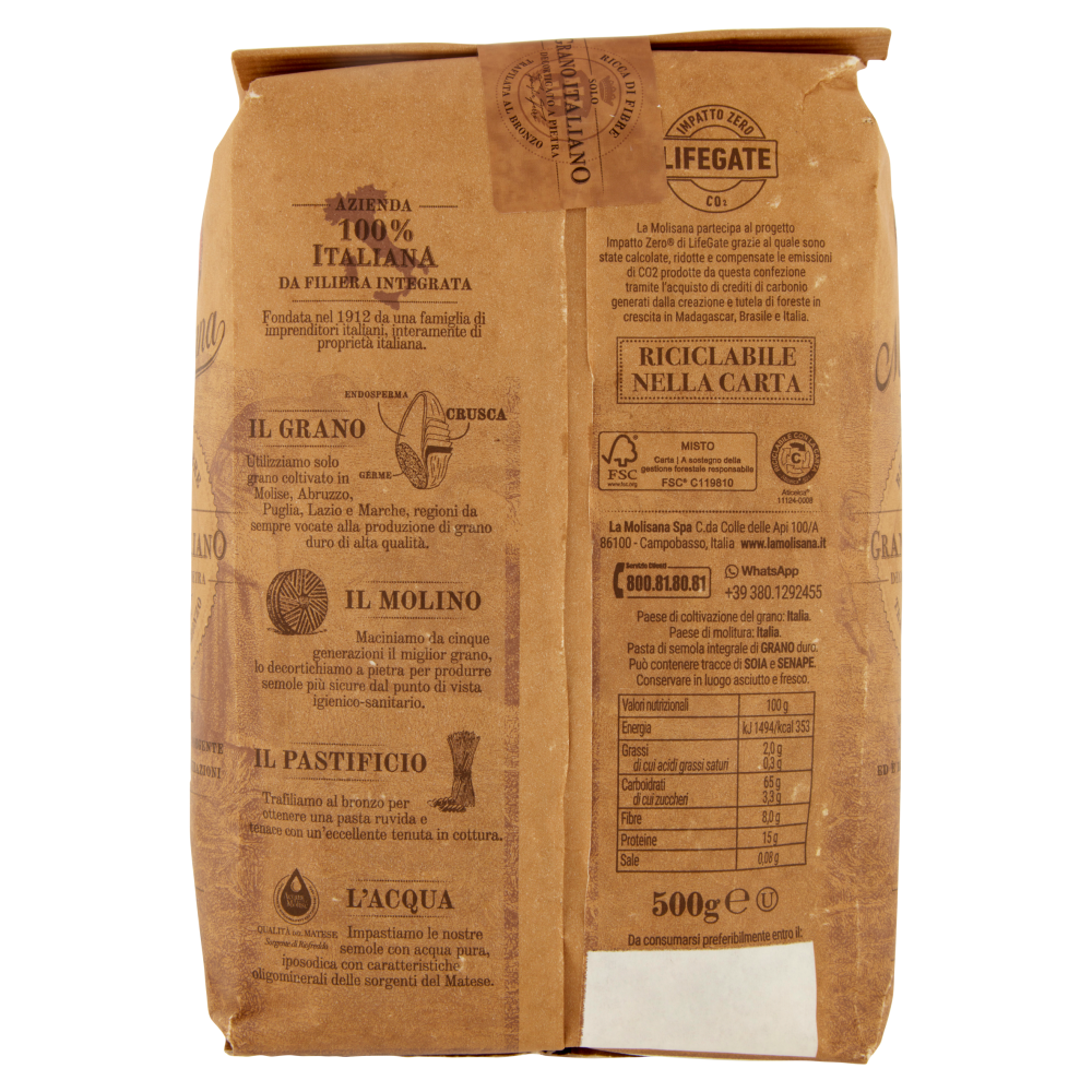 La Molisana integrale 66 Farfalle Rigate 500 g