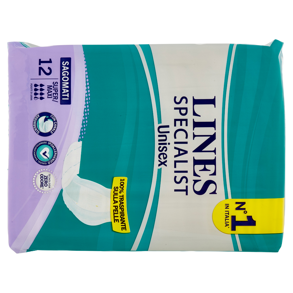 Lines Specialist Unisex Sagomati Super/Maxi 12 pz