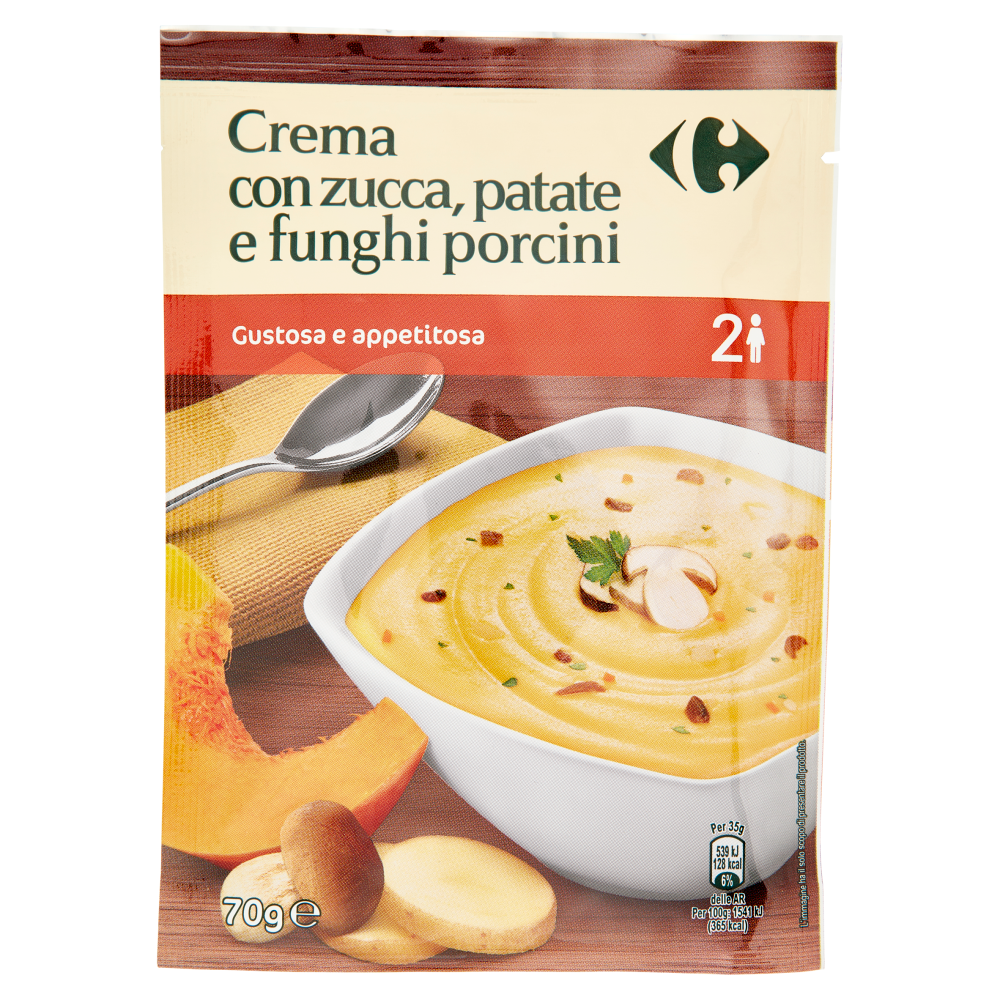 Carrefour Crema con zucca, patate e funghi porcini 70 g