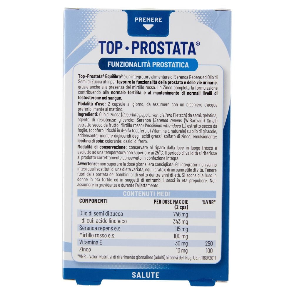 Equilibra Top-Prostata Funzionalità Prostatica 40 Capsule 30,2 g