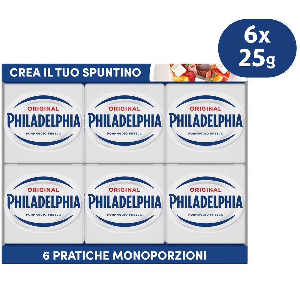 Philadelphia Original Formaggio Fresco cremoso 6 Monoporzioni da 25 g