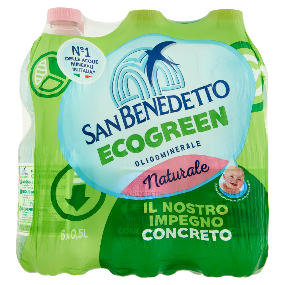 San Benedetto Acqua Naturale Benedicta Ecogreen 6 x 0,5 L