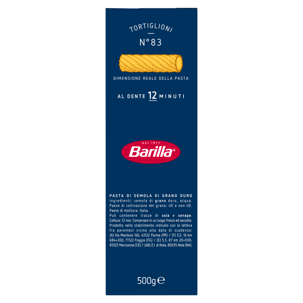 Barilla Pasta Tortiglioni n.83 500g