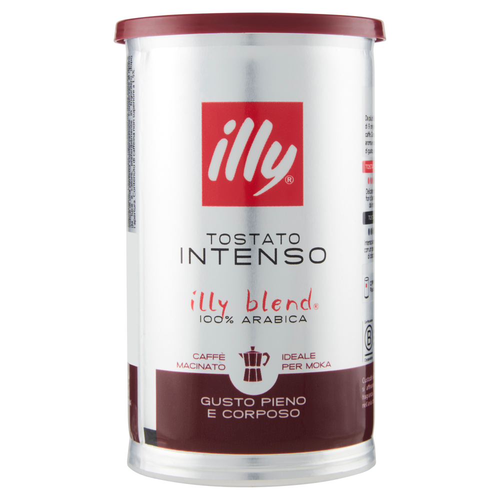 illy Tostato Intenso Caffè Macinato Ideale per Moka 185 g
