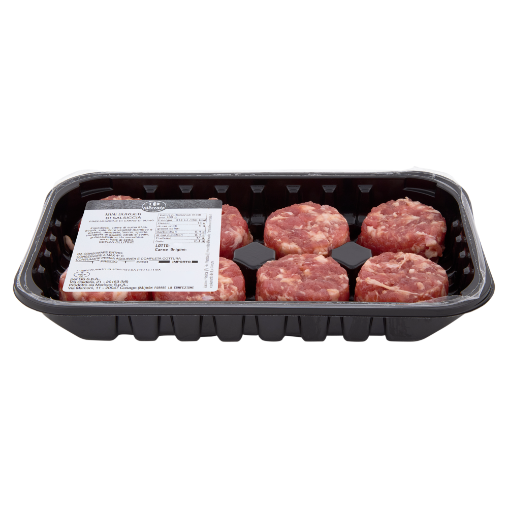 Carrefour il Mercato Mini Burger di Salsiccia 0,260 Kg