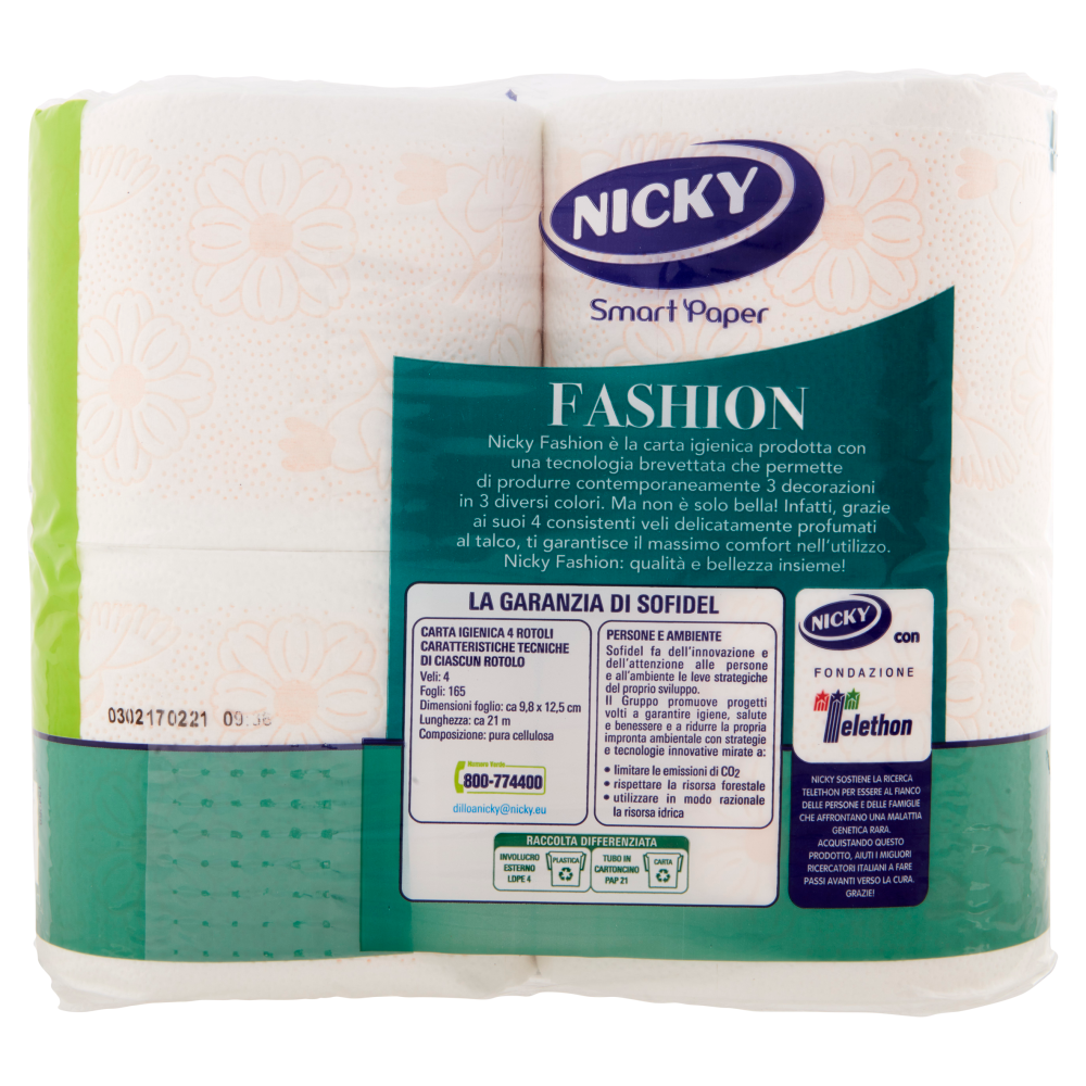 Nicky Fashion Carta Igienica 4 pz