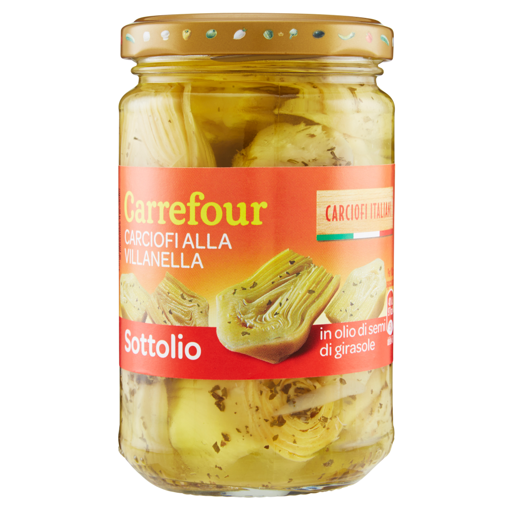 Carrefour Sottolio Carciofi alla Villanella in olio di semi di girasole 290 g
