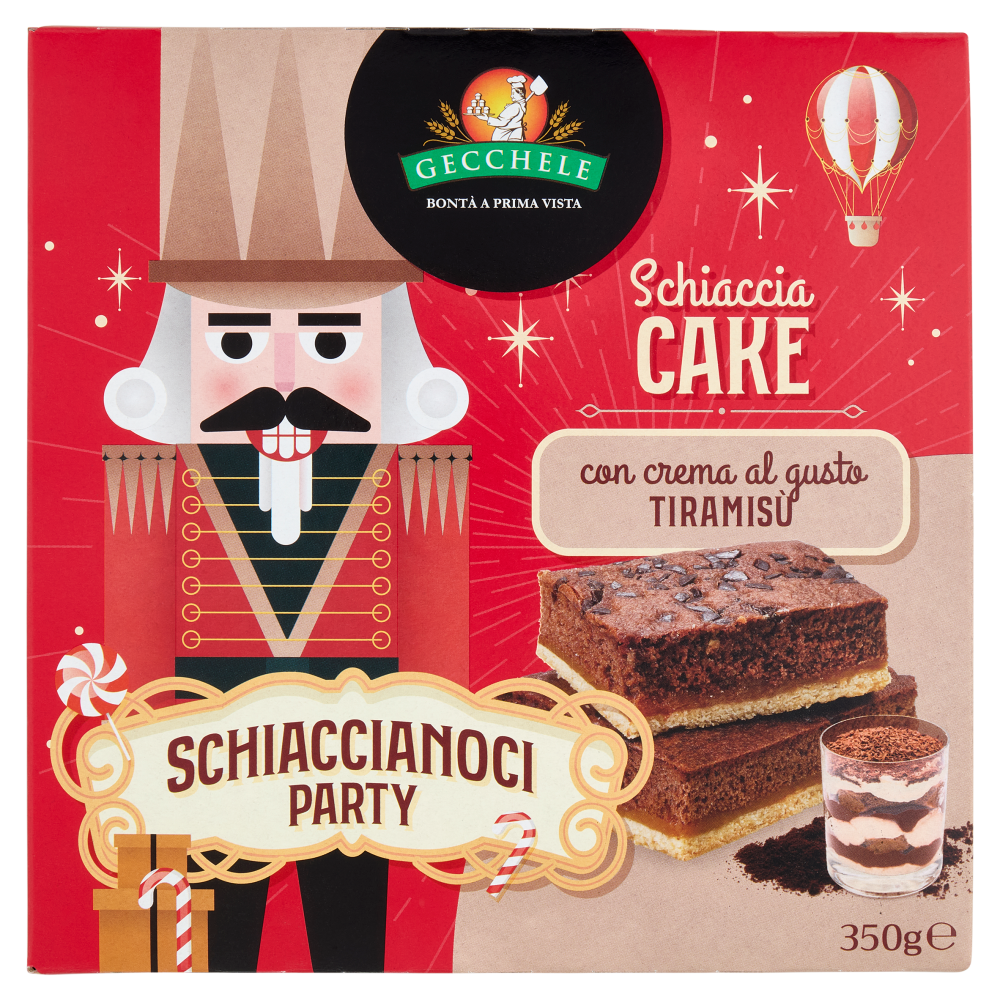 Gecchele Schiaccia Cake con crema al gusto Tiramis&ugrave; 350 g