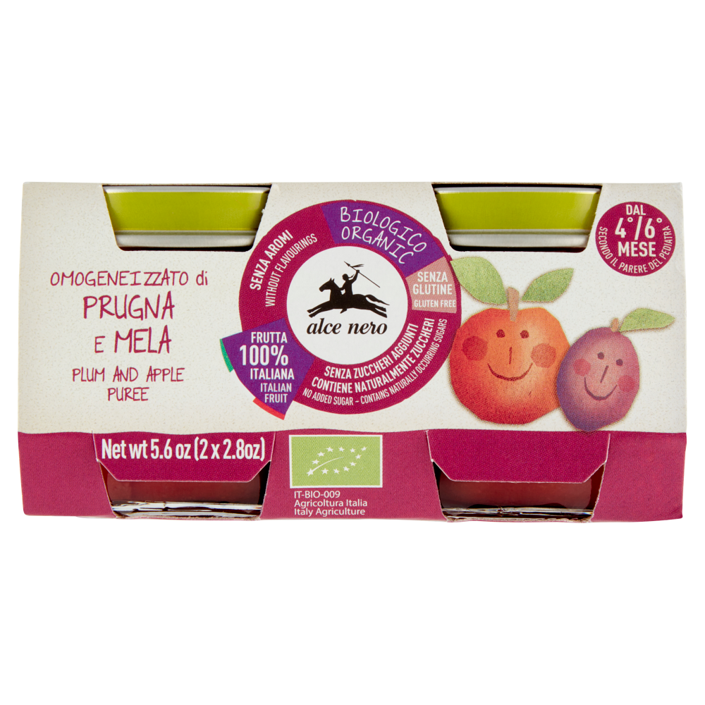 alce nero Omogeneizzato di Prugna e Mela 2 x 80 g