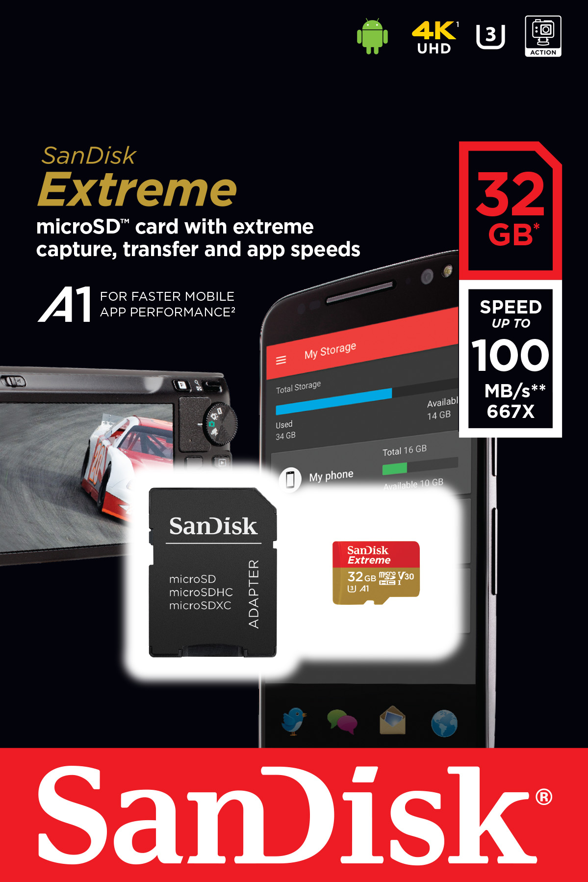 SanDisk Extreme 32 GB MicroSDHC UHS-I Classe 10