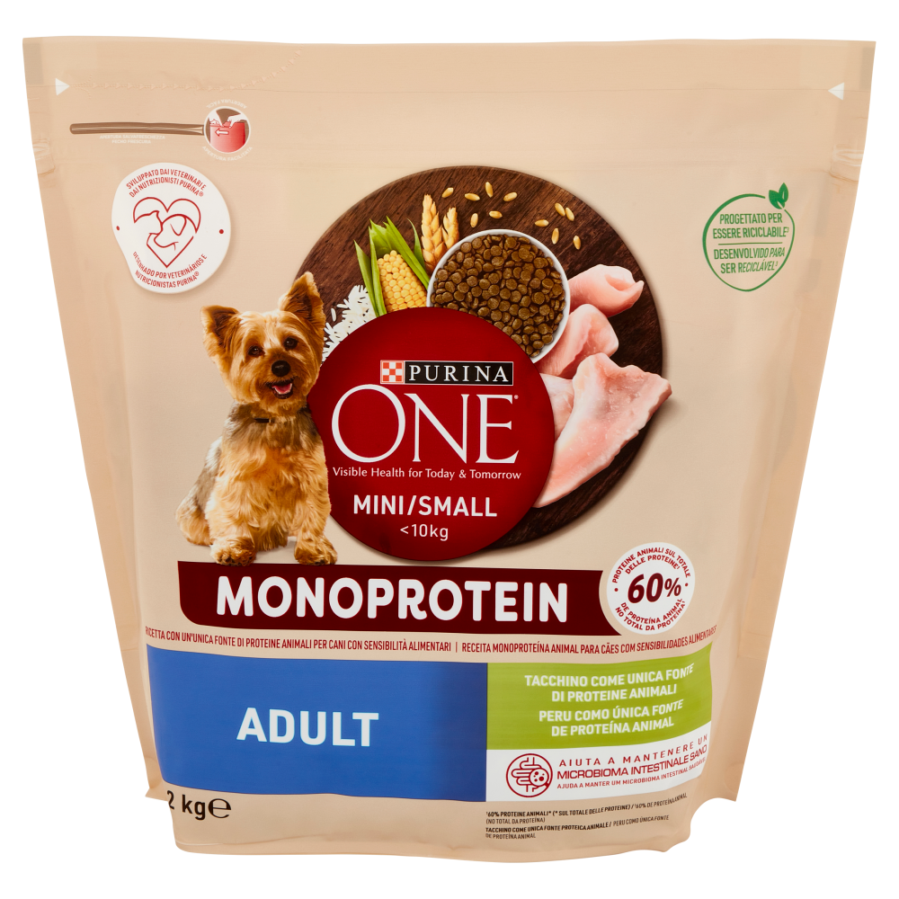PURINA ONE Mini/Small Monoprotein Adult Tacchino 1,2 kg 