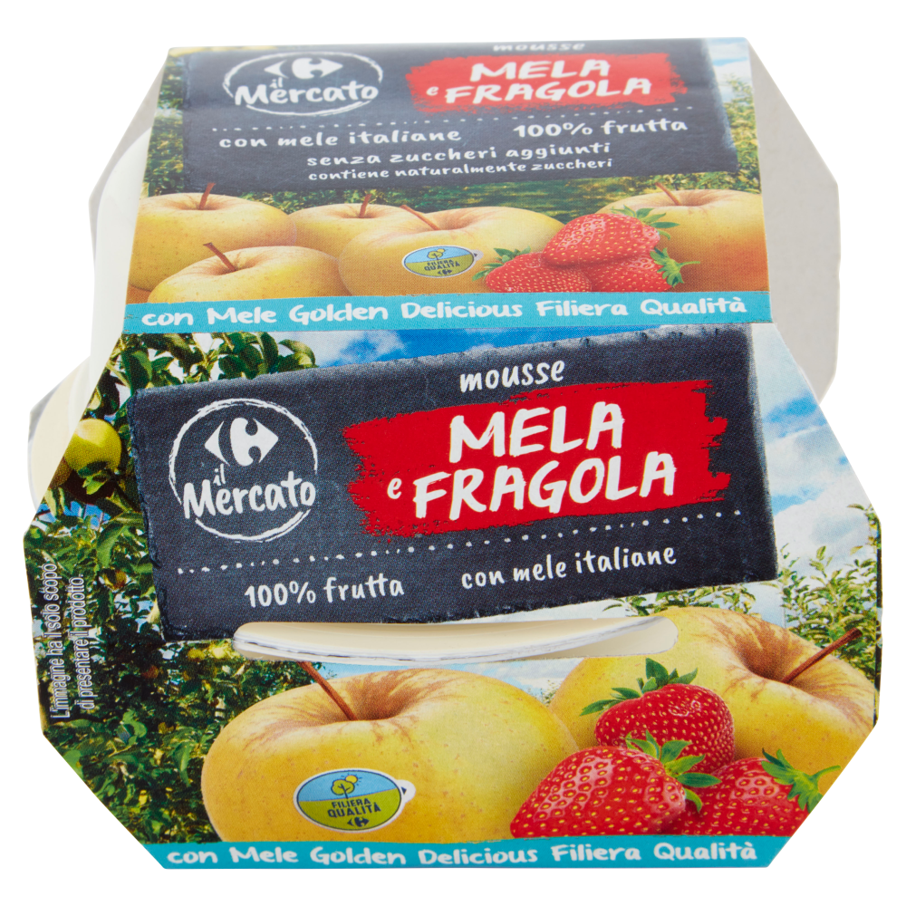 Carrefour il Mercato mousse Mela e Fragola 2 x 100 g