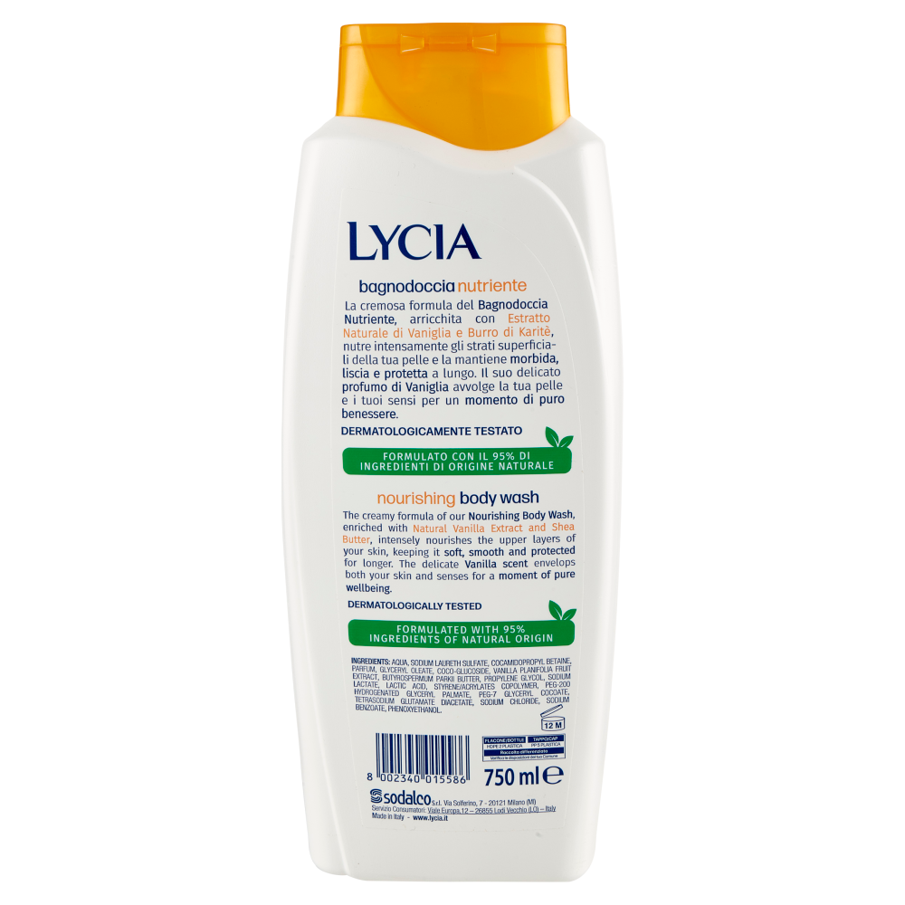 Lycia bagnodoccia nutriente Burro di Katit&egrave; e Vaniglia 750 ml
