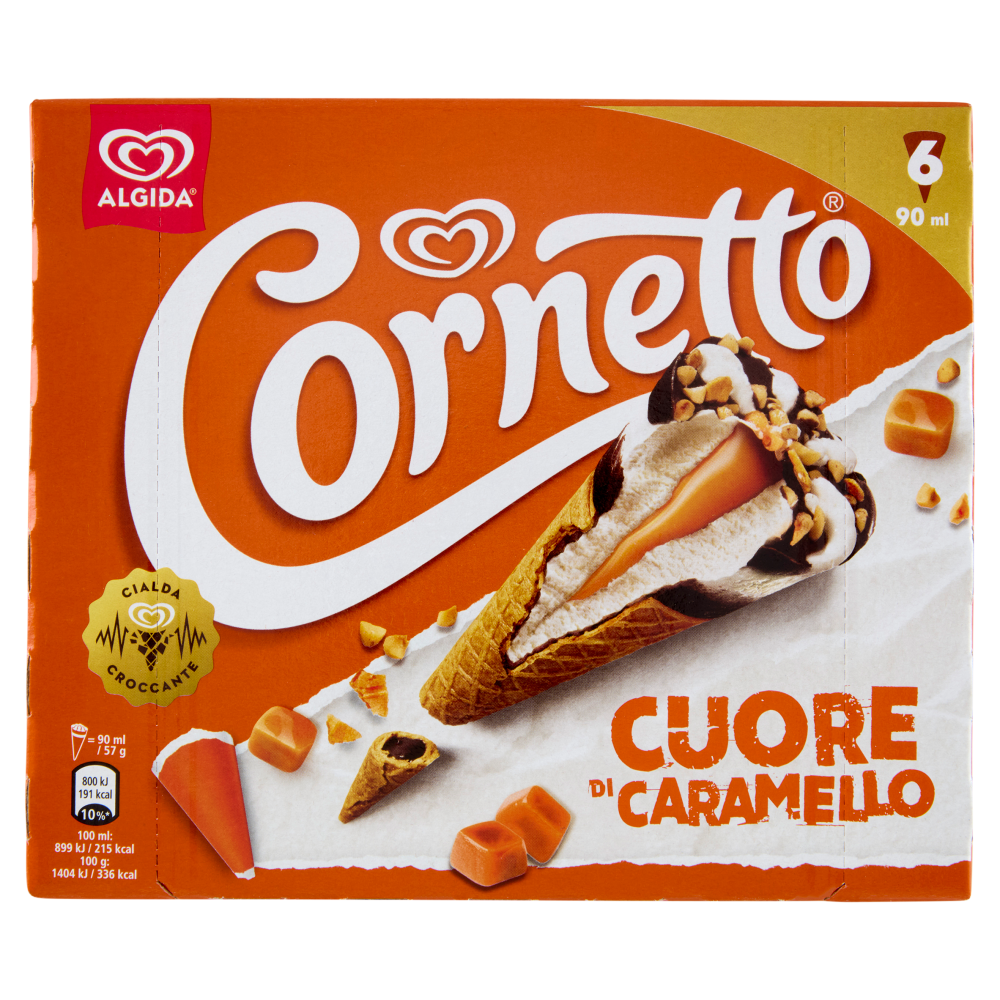 Cornetto Algida Cuore di Caramello 6 Gelati 342 g