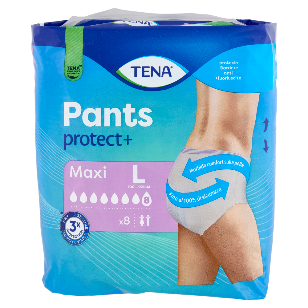 Tena Pants protect+ Maxi L 8 pz