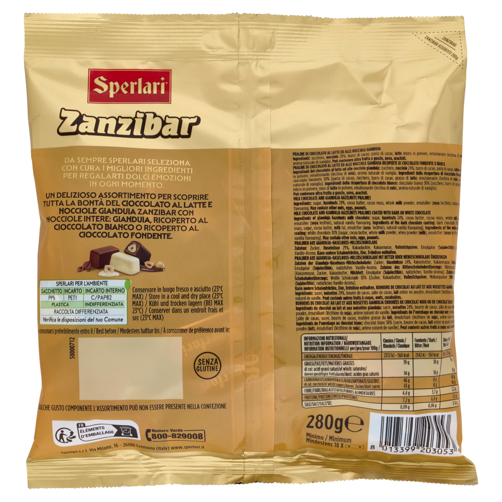 Sperlari Assortiti Gianduia e Ricoperti 280 g