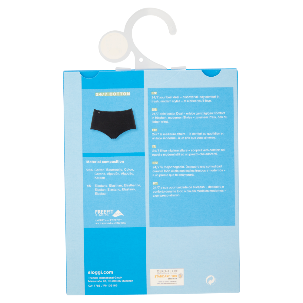 sloggi 24/7 Cotton Midi tg. 5 Black 1 pz