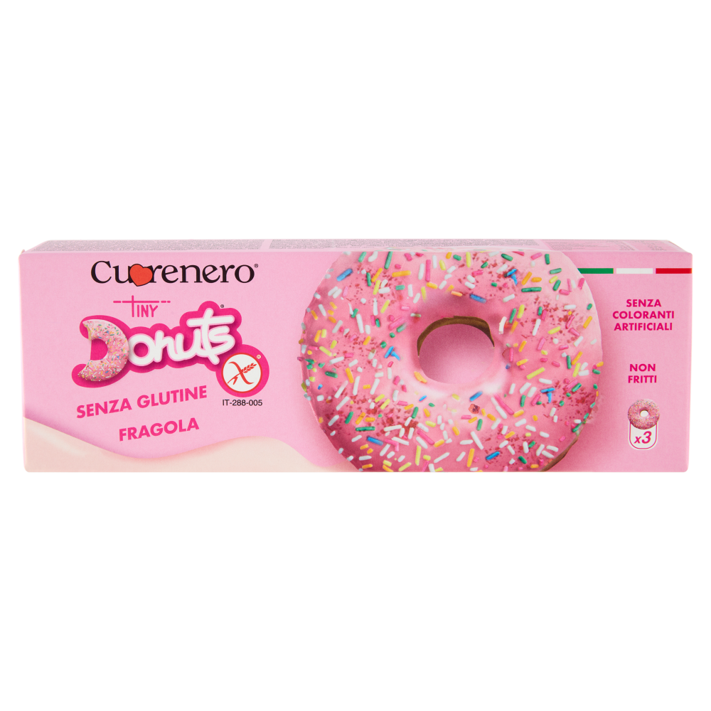 Cuorenero Tiny Donuts Senza Glutine Fragola 3 x 37 g