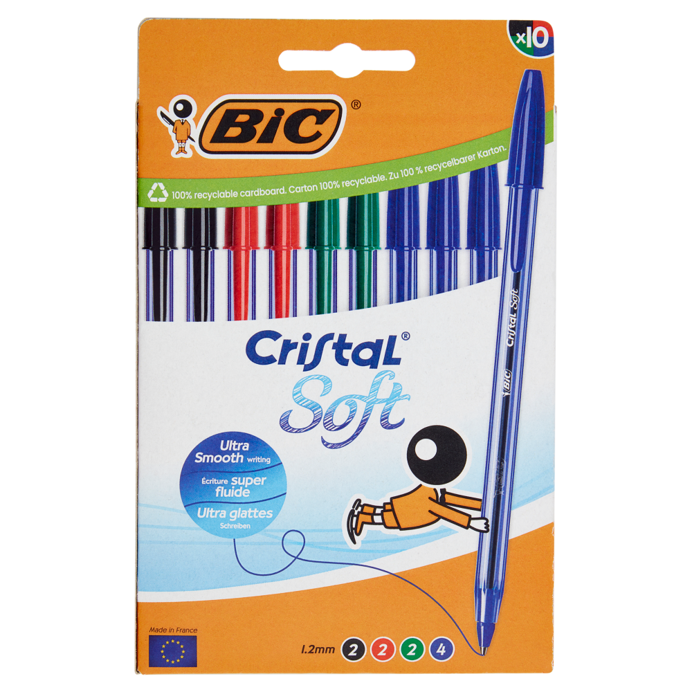 Bic Cristal Soft Penna a sfera 1.2mm 10 pz