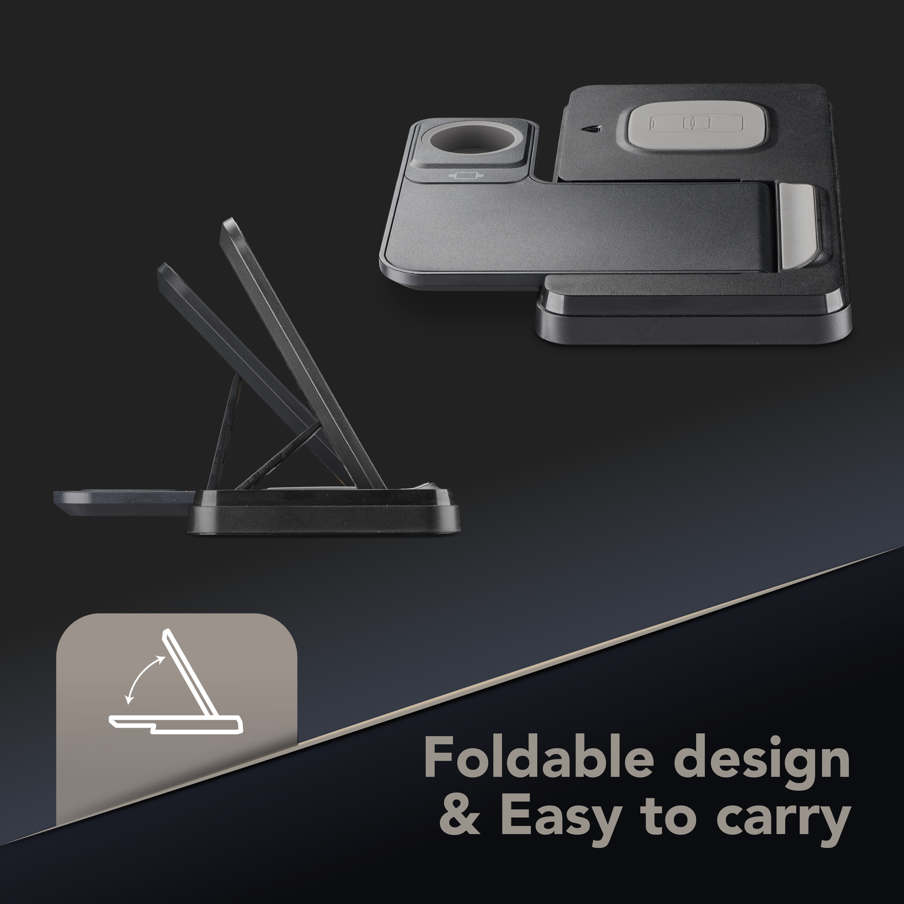 Tech Pop Triple Station 3 in 1 Base di ricarica wireless 3in1 da 15W