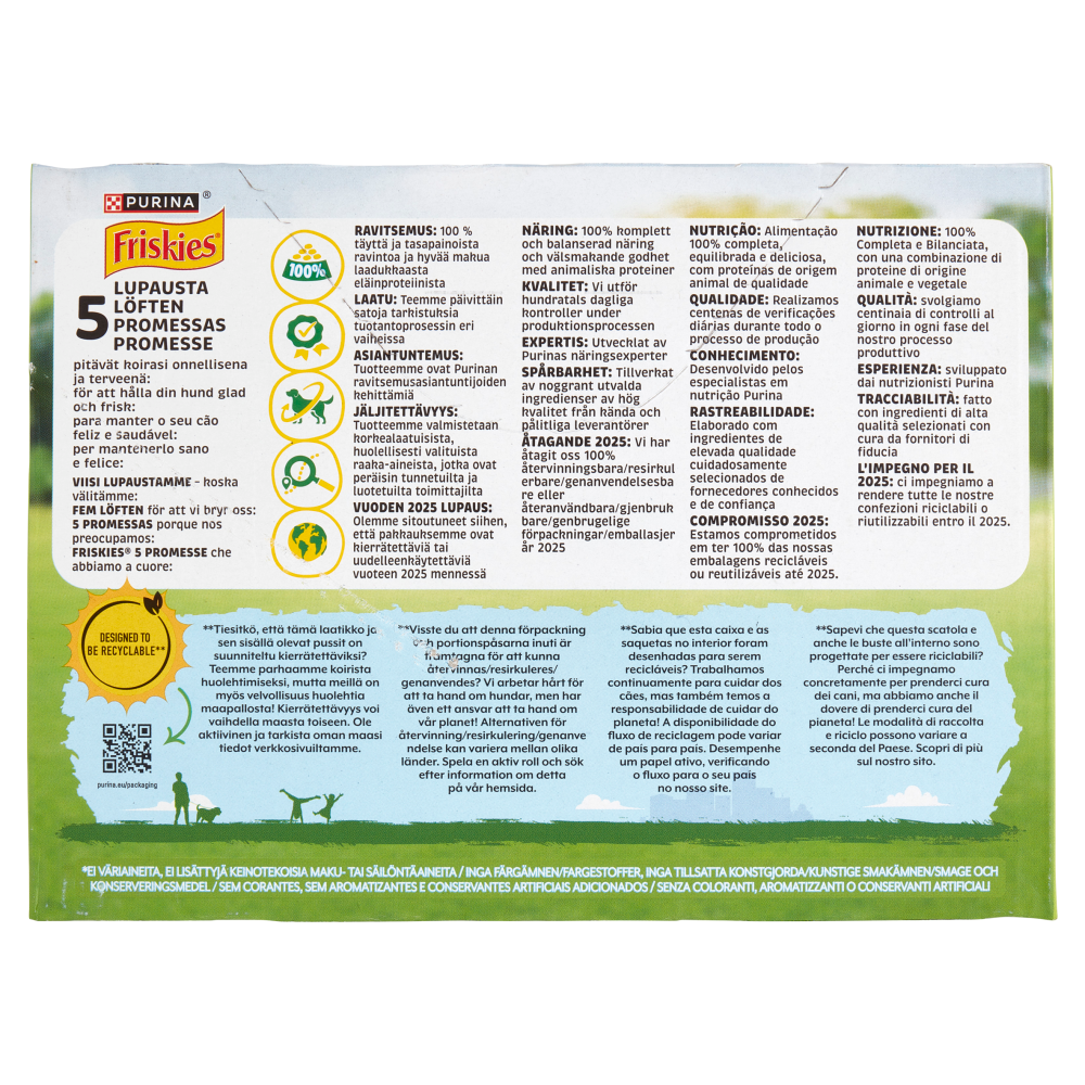 PURINA FRISKIES In Salsa Con Manzo e Patate, Pollo e Carote, Agnello e Carote 12 x 85 g