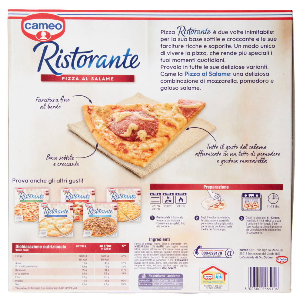 cameo Ristorante Pizza al Salame 320 g