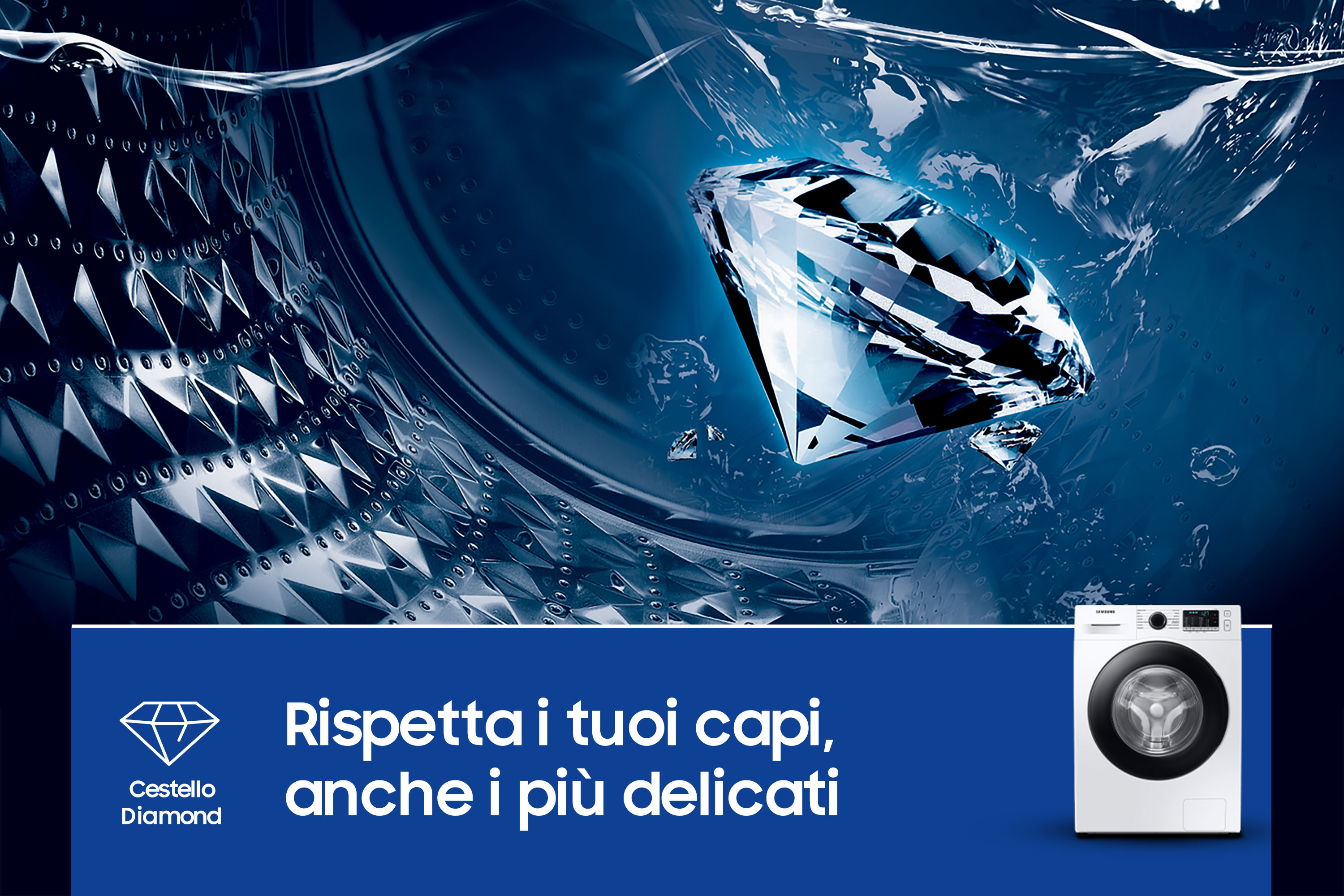 Samsung WW70TA026AE/ET lavatrice a caricamento frontale Crystal Clean™ 7 kg Classe B 1200 giri/min, Porta nera + panel nero