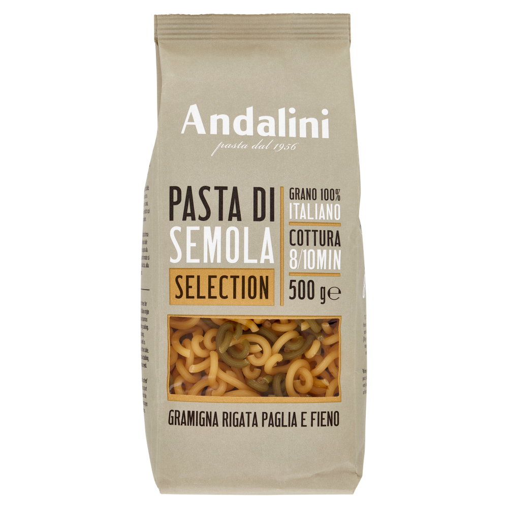 Andalini Selection Pasta di Semola Gramigna Rigata Paglia e Fieno 500 g