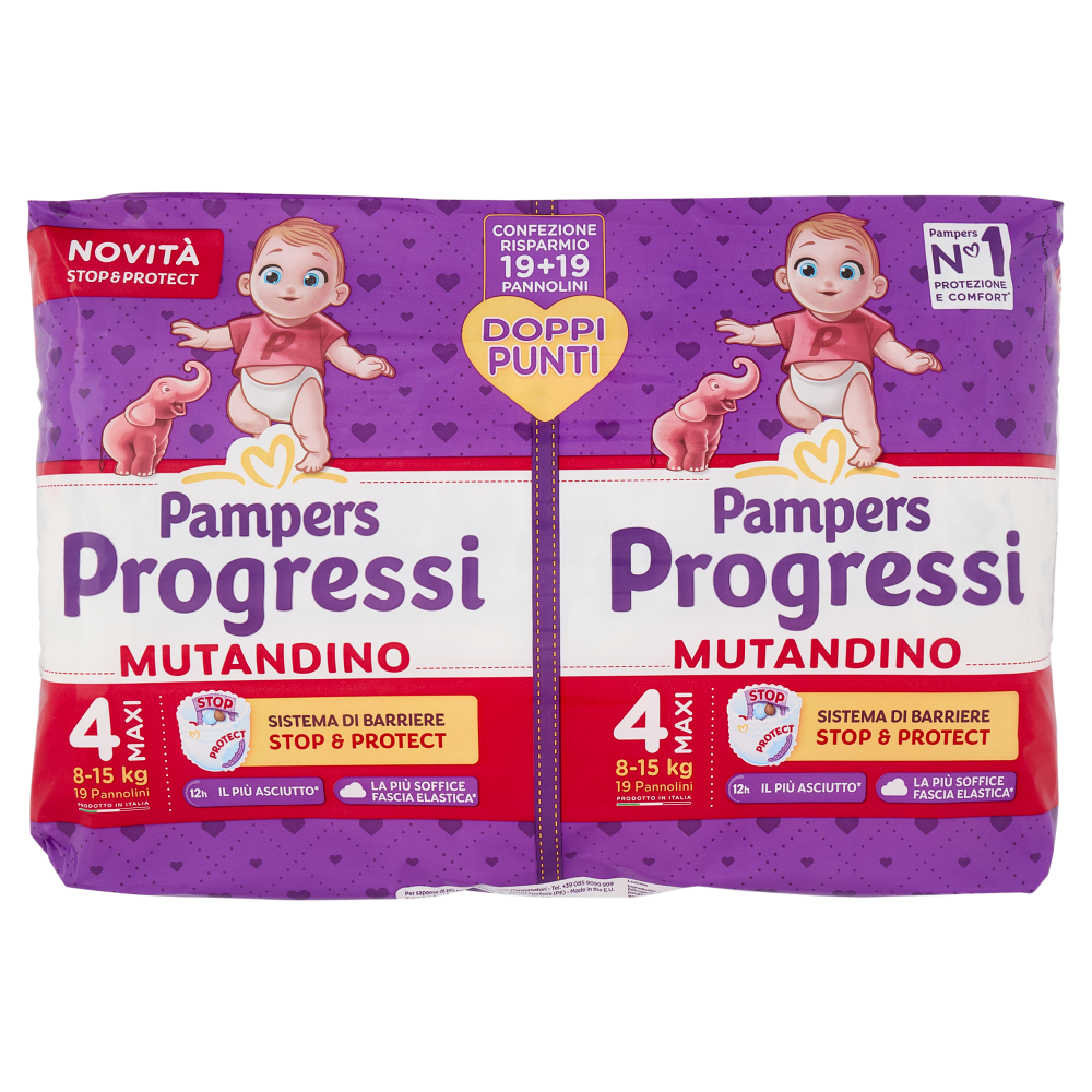 Pampers Progressi Mutandino Maxi 19 + 19 pz