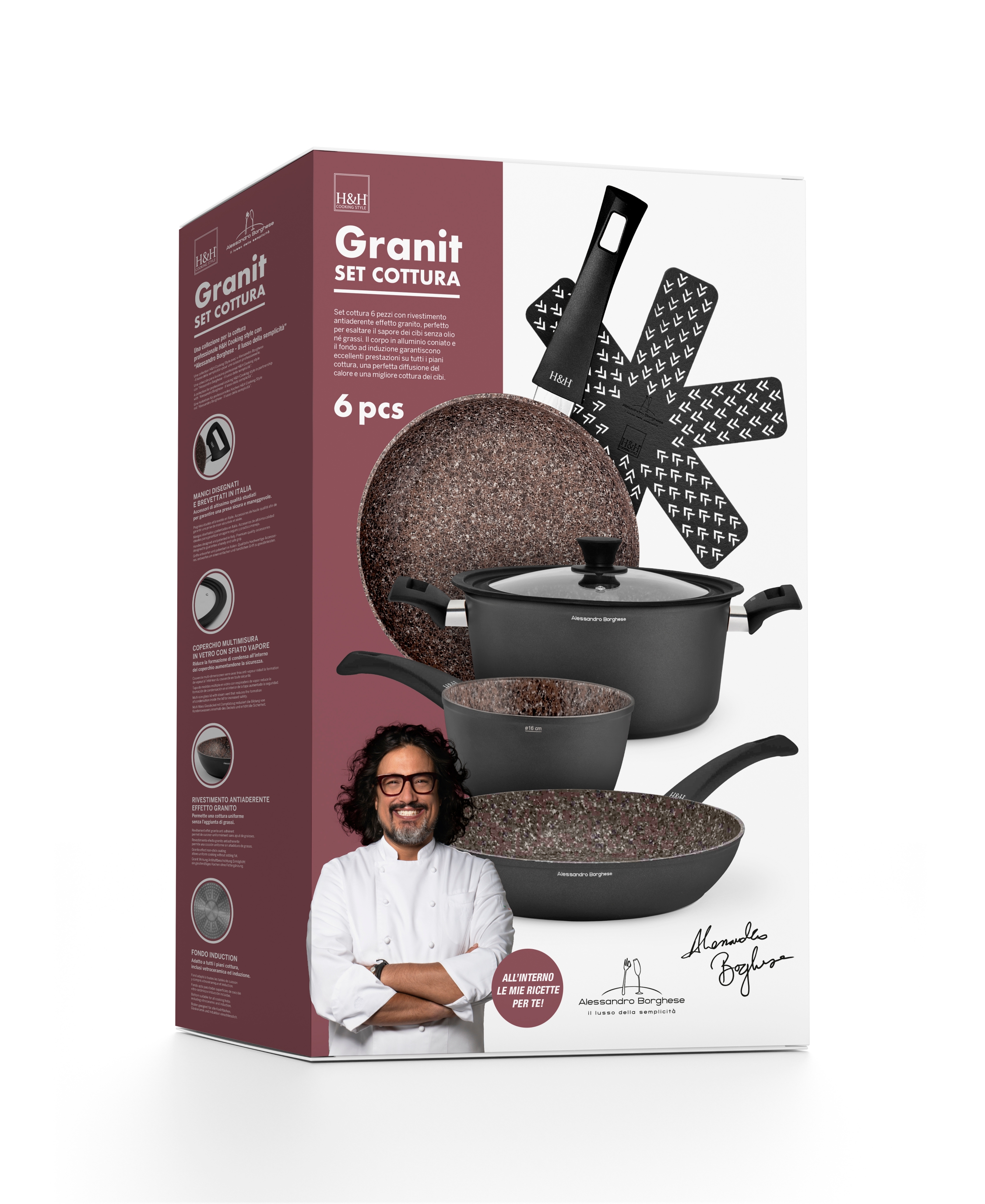 H&H BATTERIA 6 PZ BORGHESE GRANIT