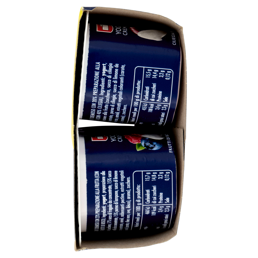 müller Yogurt Cremoso con Frutta Frullata Fragola, Ciliegia, Frutti di Bosco, Lampone 8 x 125 g
