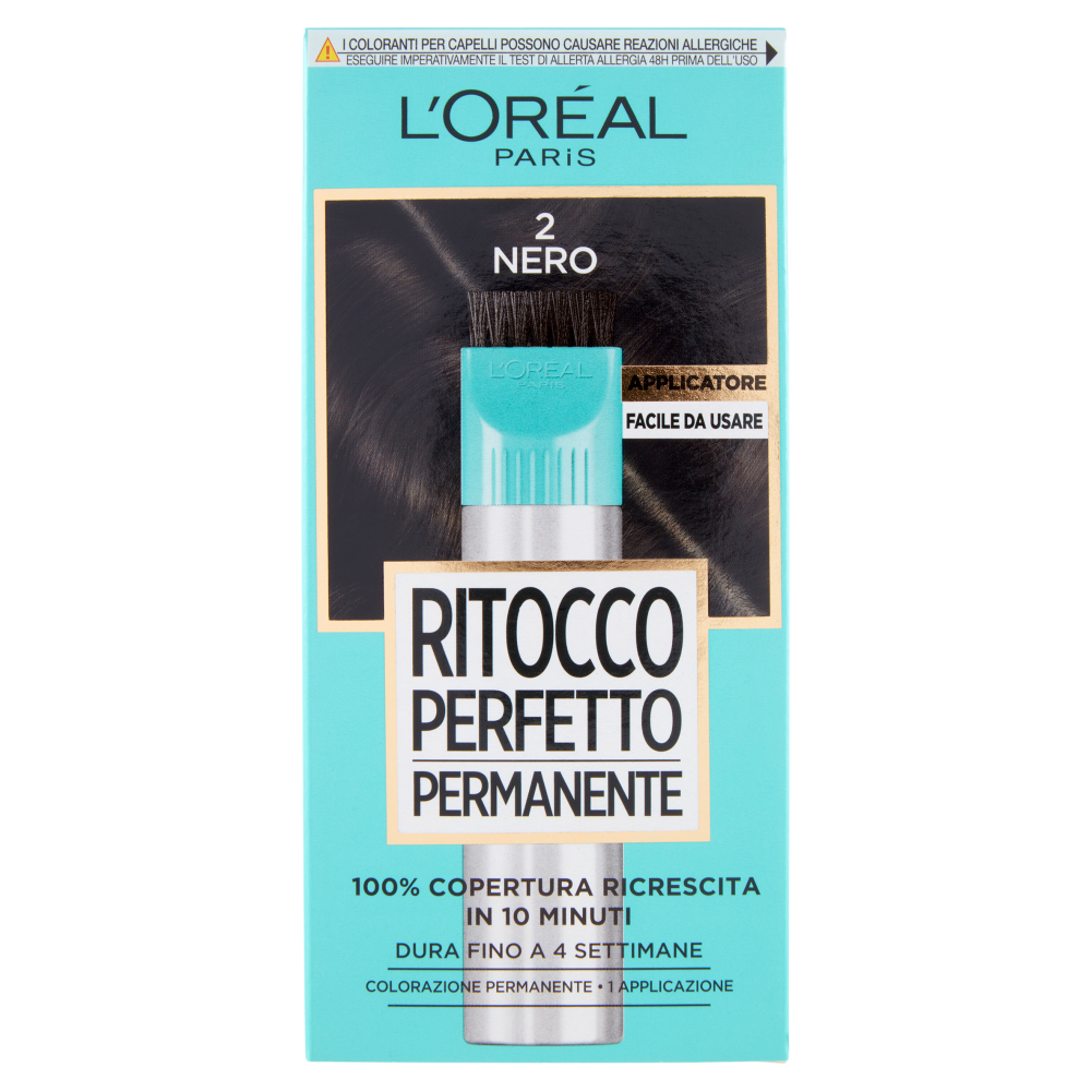 L'Oréal Paris Colorazione Ritocco Perfetto Permanente, 100% Copertura Ricrescita Nero