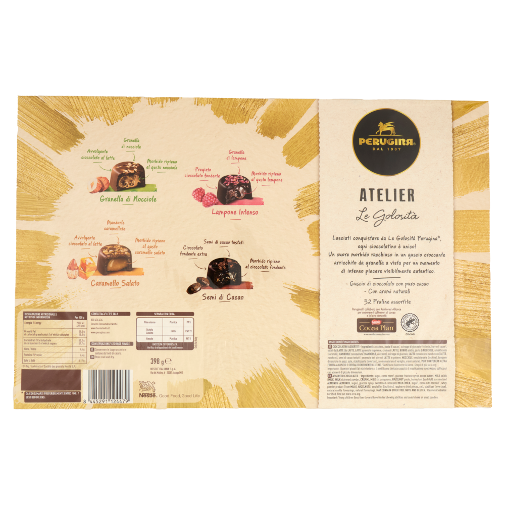PERUGINA Atelier le Golosit&agrave; Cioccolatini Assortiti Scatola Regalo Natale 398g