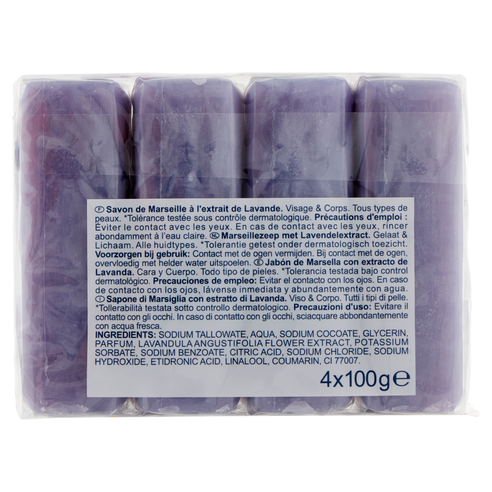 Simply Choice Sapone di Marsiglia con lavanda 4 x 100 g