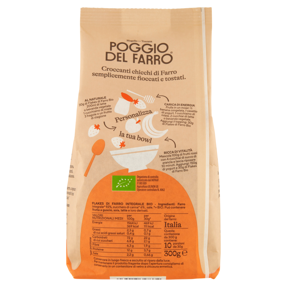 Poggio del Farro Flakes di Farro Integrali Bio 300 g