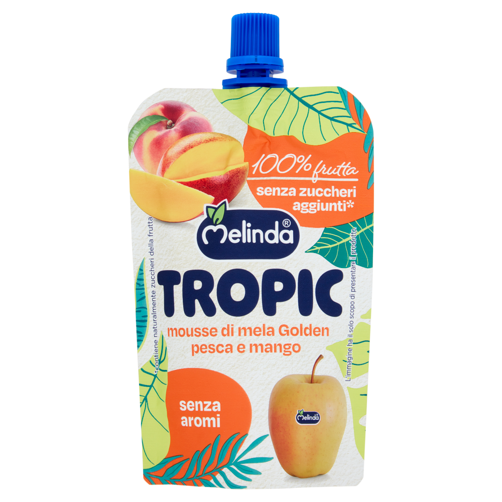 Melinda Tropic mousse di mela Golden pesca e mango 90 g