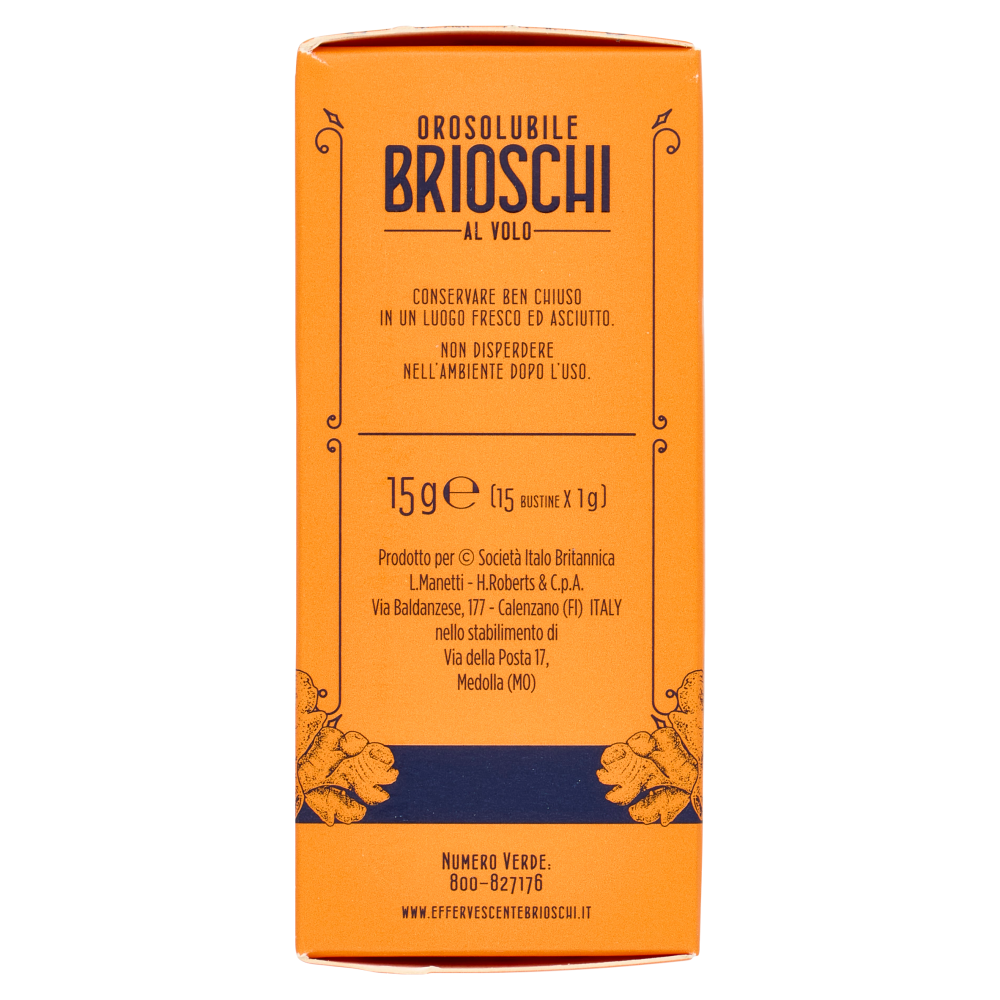Brioschi Orosolubile al Volo Pungente Gusto di Zenzero 15 x 1 g