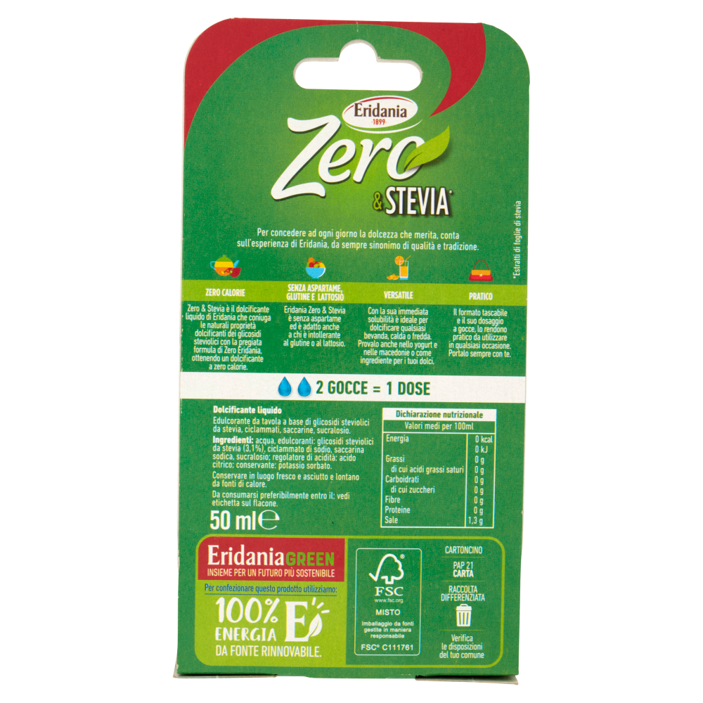 Eridania Zero & Stevia* Dolcificante Liquido 50 ml