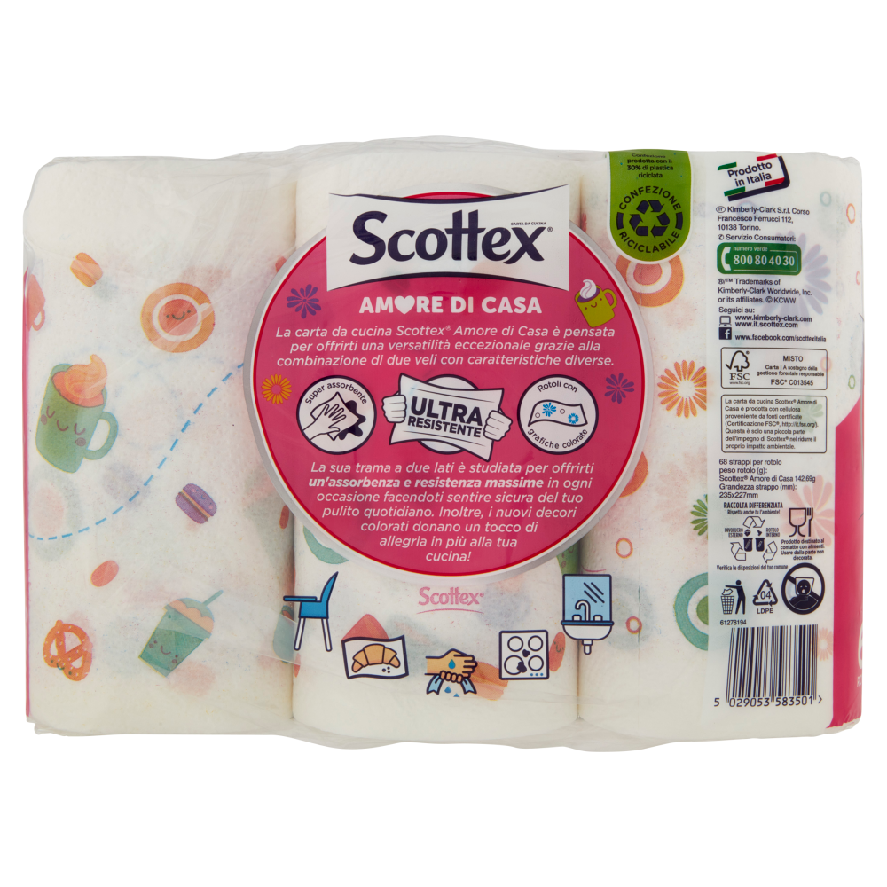 Scottex Amore di Casa Carta da Cucina Rotoli 6 pz