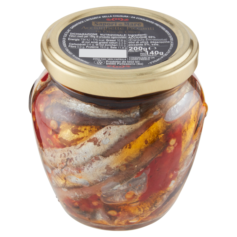 Sapori di Mare Acciughette Piccanti in Olio di Oliva 200 g