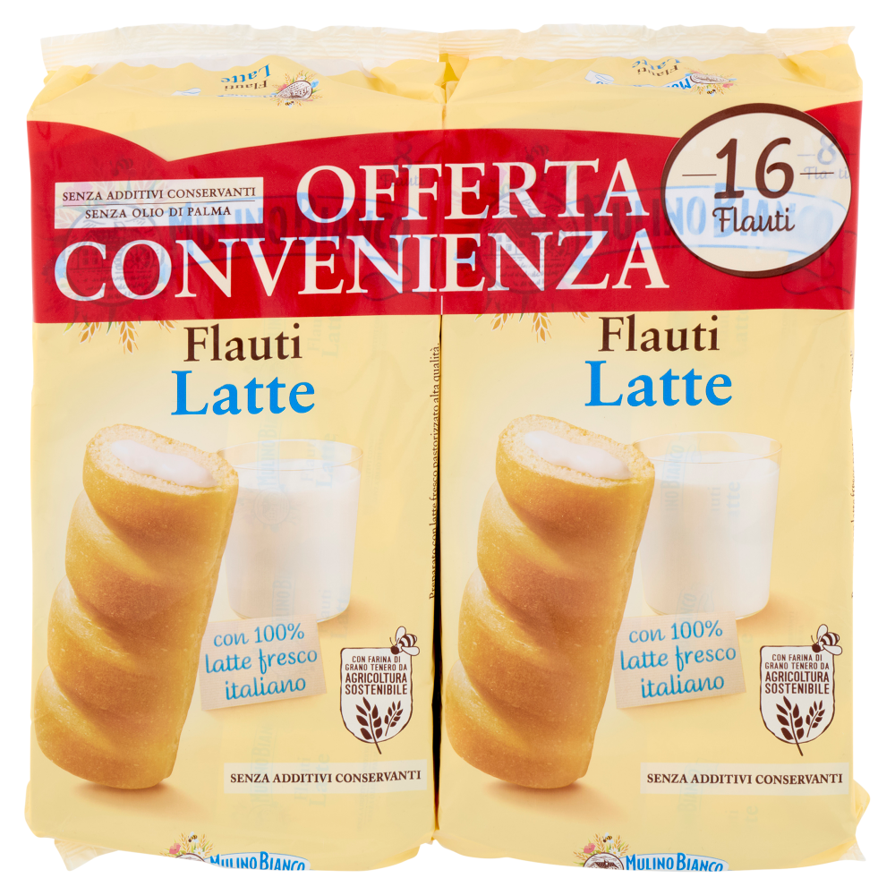 Mulino Bianco Flauti al Latte Merenda Offerta Convenienza 2 conf X 280g