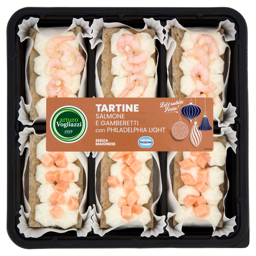 arturo Vogliazzi Tartine Salmone e Gamberetti con Philadelphia Light 240 g