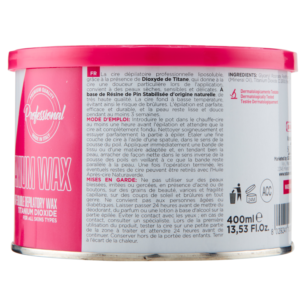 Naturaverde Pro Cera Titanio Cera Depilatoria Liposolubile 400 ml