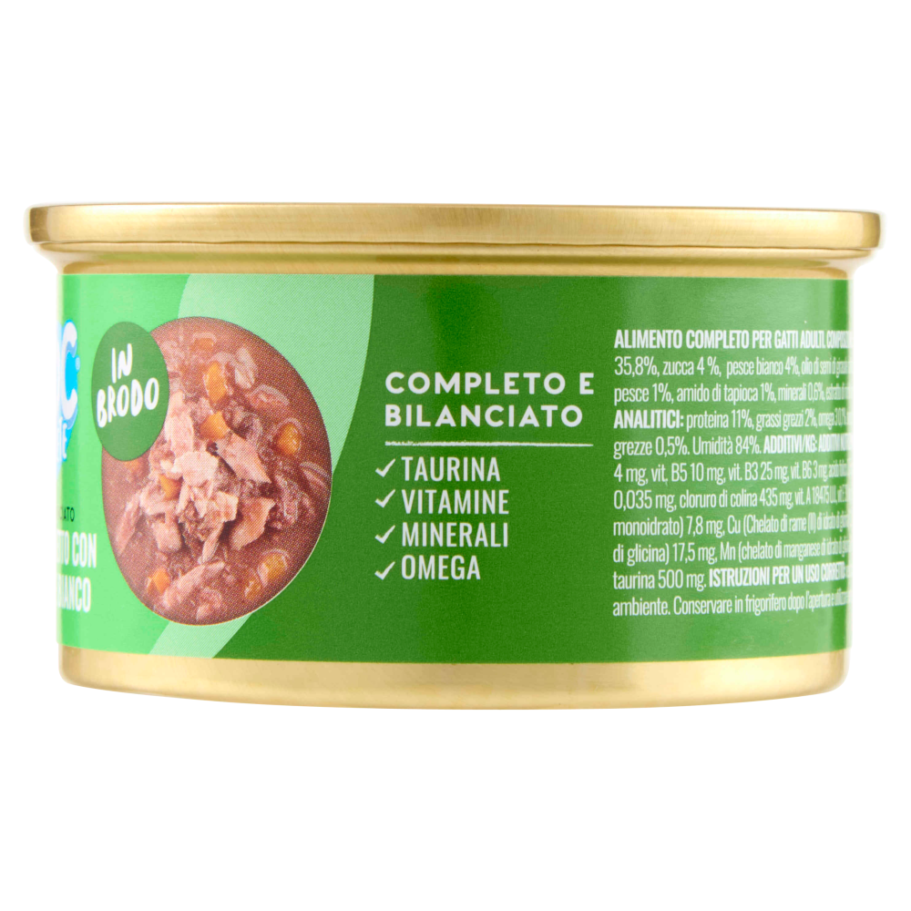 ADoC Complete For Cats Filetti di Tonnetto con Zucca e Pesce Bianco in Brodo 80 g