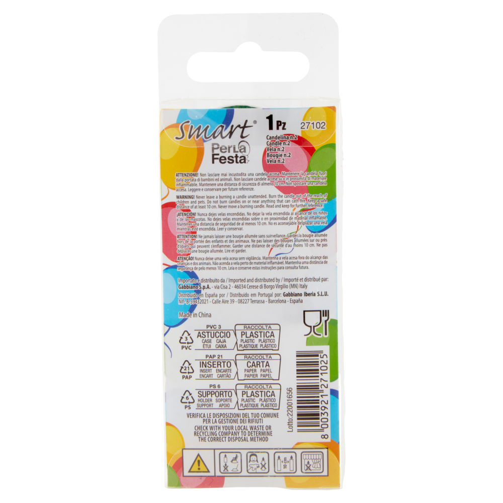 Smart PerLa Festa Candelina Numerale 2 1 pz