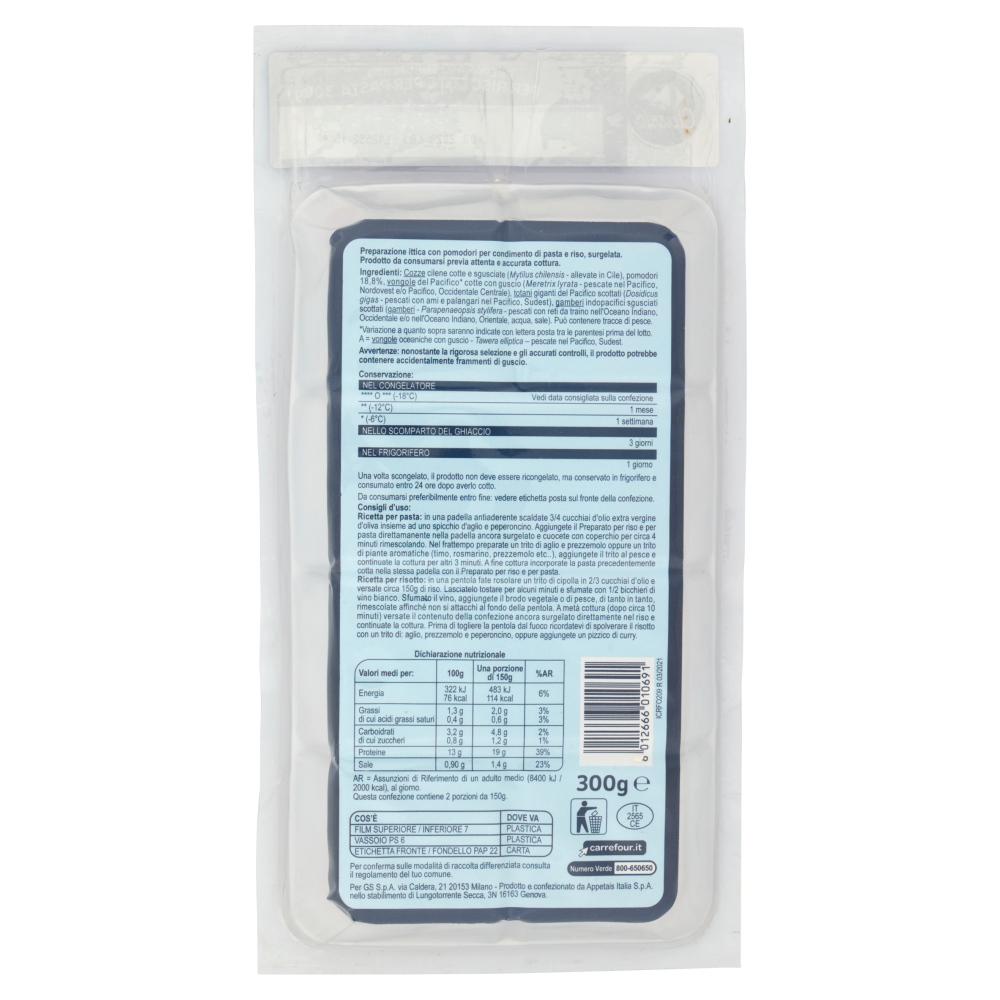 Carrefour Classic Preparato Surgelato per Risotto e per Pasta 300 g
