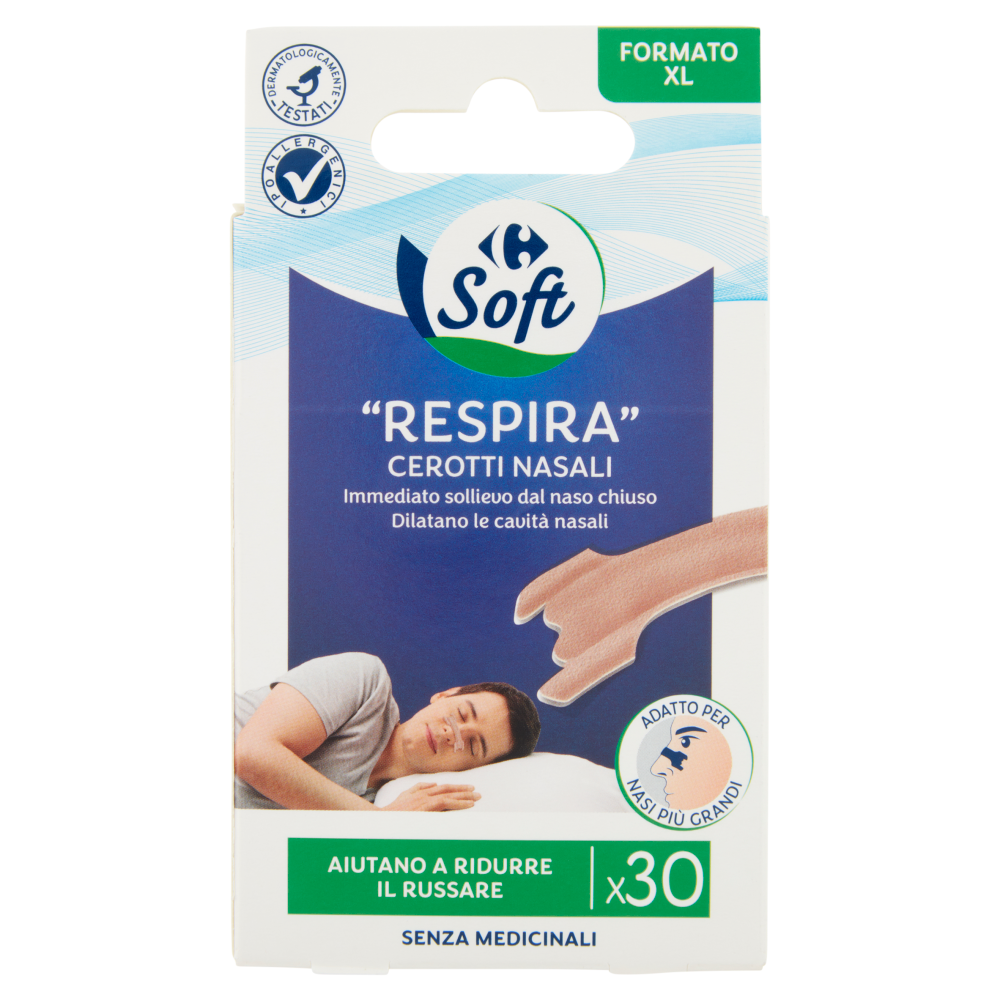  Carrefour Soft "Respira" Cerotti Nasali Formato XL 30 pz