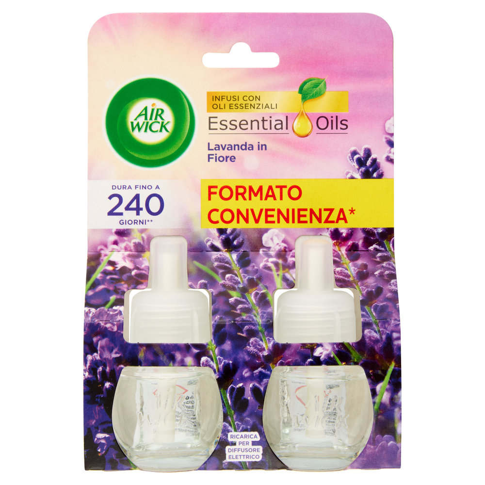 Air Wick Essential Oils Lavanda in Fiore Ricarica per Diffusore Elettrico 2 x 19 ml